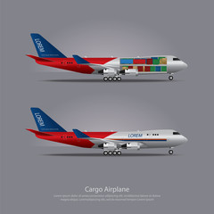 Cargo ship Airplane Isolated Vector Illustration