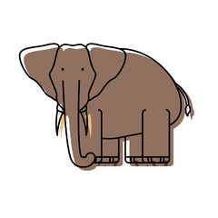 cartoon elephant icon over white background vector illustration
