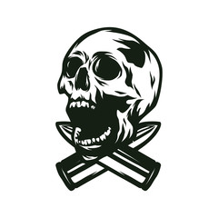Skull soldier army vector design illustration