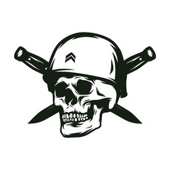 Skull soldier army vector design illustration
