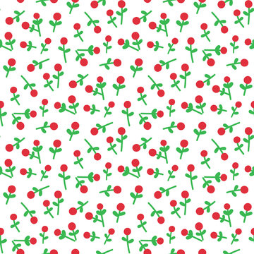 Cute seamless pattern with mistletoe for Merry Christmas. It can be used for packaging, wrapping paper, textile and etc.