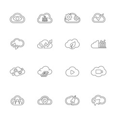 Cloud Line Icon Set