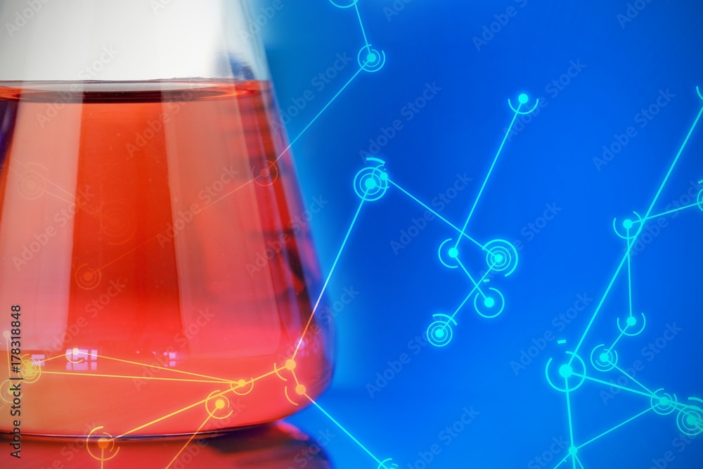 Poster composite image of digitally generated image of molecular