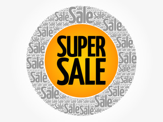 SUPER SALE words cloud, business concept background