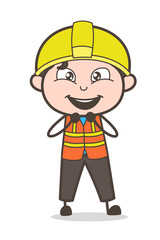 Very Happy Face - Cute Cartoon Male Engineer Illustration