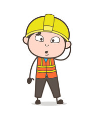 Astonished Face - Cute Cartoon Male Engineer Illustration