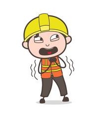 Screaming Face - Cute Cartoon Male Engineer Illustration
