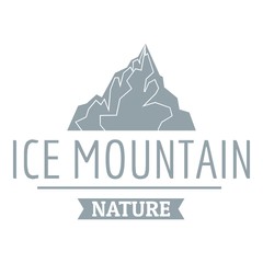 Fototapeta na wymiar Ice mountain logo, simple gray style
