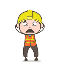 Wonder Face - Cute Cartoon Male Engineer Illustration