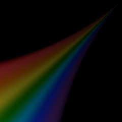 Rainbow icon. Shape rainbow isolated on black background. Colorful light and bright design element. Symbol of rain, sky, clear, nature. Flat simple graphic style Vector illustration