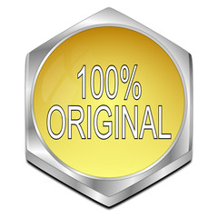 100% Original button - 3D illustration