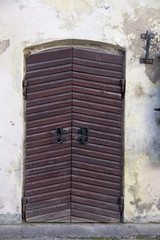 old vintage door in old house Kuldiga Latvia