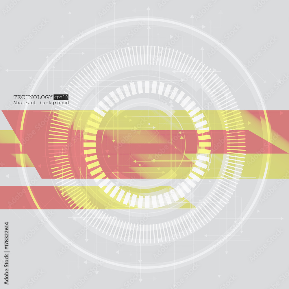 Aufkleber abstract technology background with various technological elements. vector illustration.