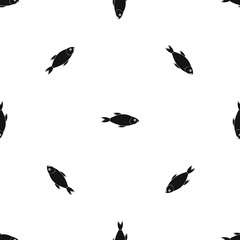 Fish pattern seamless black