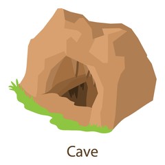 Deep cave icon, isometric style