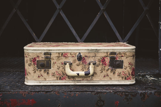 Vintage Suitcase on Train