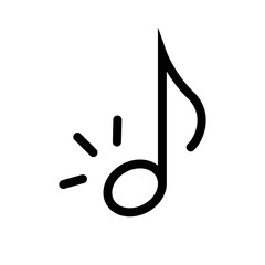 Music Note Icon Vector Fat Design Editable Stroke. 512x512 Pixel Perfect.