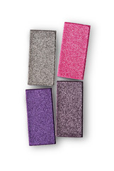 Multicolored shiny eyeshadow for makeup as sample of cosmetic product