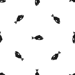 Fish pattern seamless black