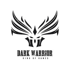 skull and warrior logo template, Rock music logo template.