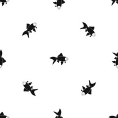 Fototapeta na wymiar Fish pattern seamless black