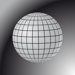 Abstract Globe with Meridians and Parallels. 3d Vector illustration.