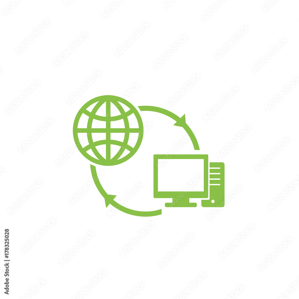 Poster computer network and internet icon