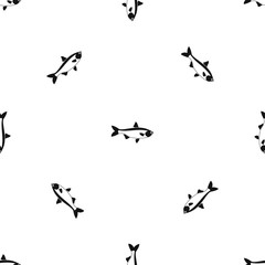 Fish pattern seamless black