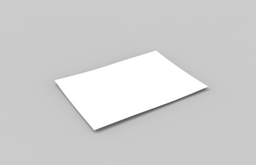 Postcard Invitation Greeting Card Mock-Up Template On Isolated White Background, Ready For Your Design, 3D Illustration