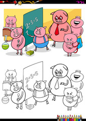 piglets pupil characters coloring book