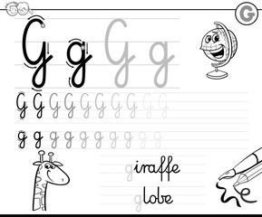 learn to write letter G workbook for kids