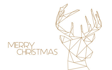 Merry Christmas - golden modern reindeer