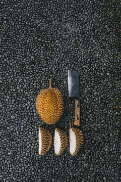 Durian Fruit Cut And Preparation