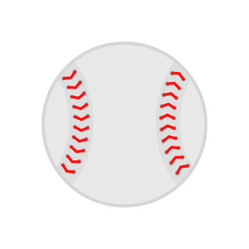 Baseball ball. Softball. Vector silhouette. Vector icon isolated on white background. Flat illustration.