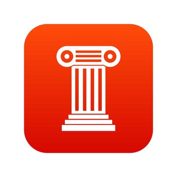 Roman column icon digital red