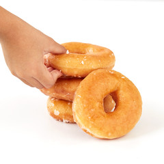 Fresh donut on white background