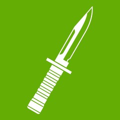 Military knife icon green