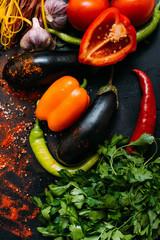 Vegetable food organic pepper tomato background vegetarian concept