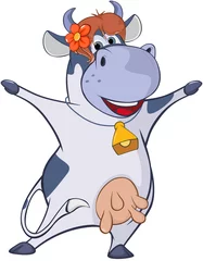 Fototapete Babyzimmer Illustration of a Cute Cow. Cartoon Character  © liusa