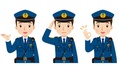 警察官　表情　ポーズ