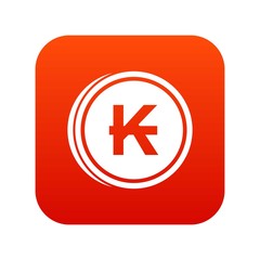 Obraz premium Coins lao kip icon digital red