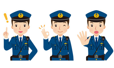 警察官　表情　ポーズ