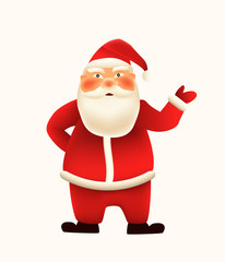 Santa Claus on bright background.