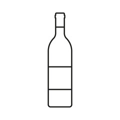Wine bottle outline icon isolated on white background. Vector illustration.