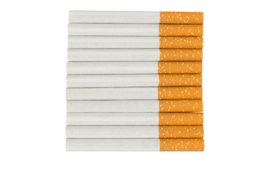 pile of cigarettes isolated on white background