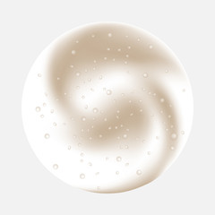 Circle coffee foam with air bubbles isolated on grey background