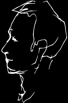  sketch for a portrait of a young man's profile