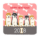 戌年　かわいい　年賀状 