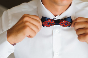 elegant businessman dressed costume before meeting with partners