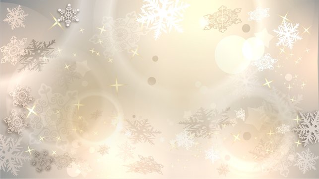 winterlicher Hintergrund mit Schneeflocken und Sternen